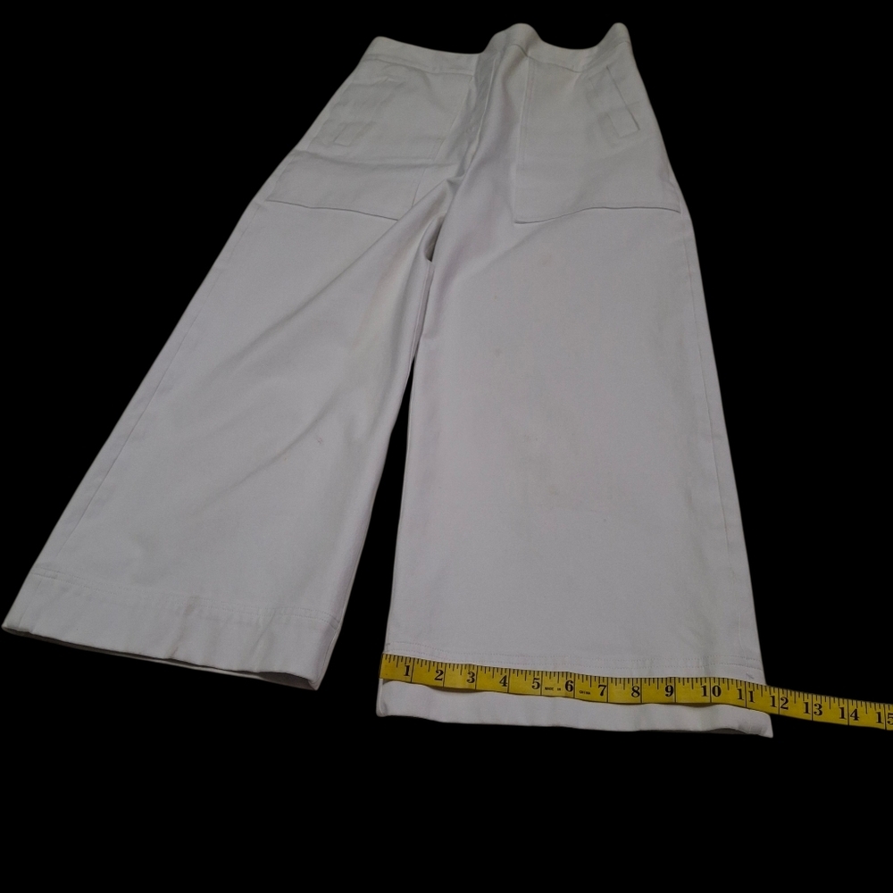 SPANX On-the-Go #20479R Cropped Wide Leg Pull-On White Pants Women Size Medium - Picture 13 of 16
